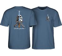 Powell Peralta Camiseta Skull & Sword, color azul índigo, talla M