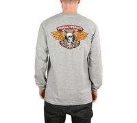 Powell Peralta con Alas Cierre Adhesivo L/S Camiseta - Atlético Heather