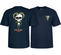 Powell-Peralta Mcgill cráneo y Serpiente T-Shirt, Hombre, Azul Marino, Medium