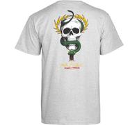 Powell-Peralta Mcgill cráneo y Serpiente T-Shirt, Hombre, Gris, Small