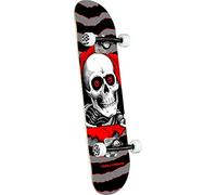 Powell Peralta Ripper - Monopatín completo, color plateado y rojo, 17,78 x 71,12 cm