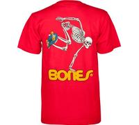 Powell Peralta Skateboard Skeleton - Camiseta para Skate, Color Rojo, Talla S