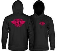 Powell Peralta Sudadera con capucha Winged Ripper, color rosa y negro, extra grande