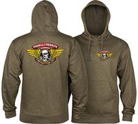 Powell Peralta Sudaderas con capucha Winged Ripper, Brezo del ejército, Medium