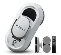 POWELL Robot Limpiacristales 3000Pa, Robot Limpieza de Ventanas Eléctrico con Control Remoto, Detección de Bordes y Sistema de Seguridad, para Cristales, Espejos y Mamparas, Blanco