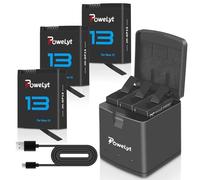 PoweLyt 3-Pack Baterías Hero 13 3.89V 2100mAh Gran Capacidad Batería Recargable Hero 13 Enduro y 3 Ranuras Cargador Rápido Hero 13 Accesorios Totalmente Compatible con 13 Hero Black