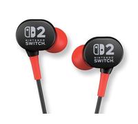 Power A Auriculares con Cable Nintendo Switch 2 - Negro, con Licencia Oficial, transductores de 8 mm, diseño intraauricular, 3 Almohadillas, Incluye Bolsa de Almacenamiento