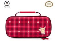 Power A Carcasa de protección Nintendo Switch (Modelo OLED), Nintendo Switch y Nintendo Switch Lite - Pikachu Plaid - Rojo