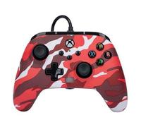 Power A Mando con Cable Enhanced para Xbox Series X|S, Xbox One, Windows 10/11 - Camuflaje Rojo, Botones de Juego Avanzados, Cable USB 3m