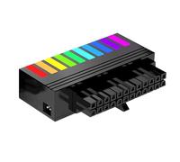 Power Adapter, 24-Pin ARGB Connector, Mainboard Power Adapter for Desktop, Space-Saving Design, Clean Setup and Efficient Cable Management(Black,White)