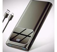 Power Bank, 10000mAh Bateria Externa Carga Rapida, 5V/3A Bateria Portatil con 4 Puertos Salidas y 3 Entradas Compatible con iPhone 16 15 14 13 11 X Pro MAX Samsung S23 S22 Android Tablet etc Largo Li