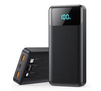 Power Bank 26800mAh Bateria Externa con 3 Cable Integrado, PD 25W QC4.0 Bateria Portatil Carga Rápida USB C Cargador Portátil con 5 Salidas para iPhone 16/15/14, Samsung, Huawei Teléfonos Android etc.