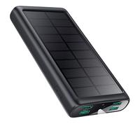 Power Bank 26800mAh Batería Externa con 5 Salidas, USB C (Entrada & Salida) Batería Portátil 15W PD 3A Carga Rápida Cargador Portátil con Linterna LED, IP65 Cargador Solar para iPhone Samsung y más