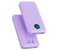 Power Bank 26800mAh con Cable, PD 25W QC4.0 Carga Rápida Batería Externa USB C, 5 Salidas Bateria Portatil con Pantalla LCD Cargador Portátil para iPhone 17/16/15/14, Samsung S25/24/23, Huawei etc