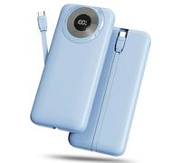 Power Bank Bateria Externa 10000mAh, 3A Carga Rapida Bateria Portatil USB-C in&out con 4 Salidas, Cargador Portatil con Cable Integrado para iPhone 11/15/12/13/14/16, xiaomi, Samsung, Tabletas y más