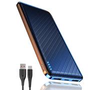 Power Bank, Bateria Portatil 10000mAh Ultra Delgado Ligero Bateria Externa, USB-C Entradas/Salidas (3,0A) y 2 Salidas USB-A (2,4 A), Cargador Portatil Compatible con iPhone Samsung Airpods Huawei iPad