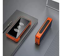 Power Bank, Cargador de energía Solar PowerBank Batería inalámbrica portátil Paquete de 80000Mah Cargador Negro PowerBank Carga rápida Teléfono Inteligente Compatible con batería Externa móv