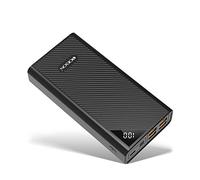 Power Bank Cargador Portátil 27000mAh Batería de Respaldo Externa de Alta Capacidad 4 Puertos USB Pantalla LCD de Carga Rápida Powerpack de 3 Entradas para iPhone Samsung iPads Huawei (Negro)