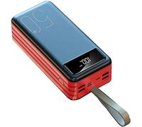 Power Bank, Cargador portátil 60000Mah Batería Externa de Alta Capacidad, Pantalla LCD 3 entradas USB de Carga rápida 4 Salidas Batería portátil de Capacidad portátil (1 Pieza), Negra, 60000