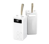 Power Bank, Cargador Portátil De 100000 MAh con Salidas Y Entradas, Cargador Rápido De Teléfono con Linterna, Batería Externa USB C For Acampar Al Aire Libre(80000mah,White)