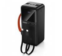 Power Bank de 50000mAh con Carga rápida, batería Externa de Gran Capacidad con Cable USB-C Integrado y Pantalla LED 6 Salidas, Linterna, batería portátil para Camping