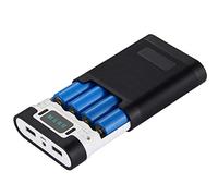 Power Bank DIY - Caja de batería de anidación para bricolaje, kit de 4 x 18650, soporte de cargador de batería USB, caja de banco de energía para smartphone (negro)