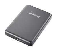 Intenso MW10000 - Batería Externa magnética de 10.000 mAh, Compatible con MagSafe, Carga inalámbrica de 15 W, USB-C PD 20 W, para iPhone y Android, Certificado en Alemania, Color Gris
