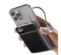 Power Bank Magnético, 20000mAh PD 22.5W USB C Powerbank Carga rápida con Cable Integrado, Pantalla Digital, Carga inalámbrica magnética de 15 W para iPhone 16/15/14/13/12 Mini/Plus/Pro MAX
