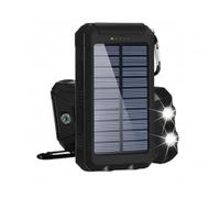 Power Bank Solar 20000mAh con Linterna - Cargador Solar Carga Rápida Inalámbrica, Diseño Resistente Agua | Batería Externa Portátil Ligera con Mosquetón para Mochila, Senderismo Y Camping