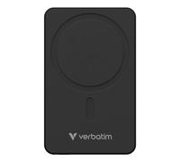 Power Bank Verbatim 5000 mAh Slim Carga Rápida MagSafe 20W USB-C Inalámbrico Negro