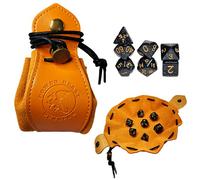 POWER BEAST Dungeon, Bolsa y Tablero para Dados rol + 7 Dados de rol, 2 en 1. Tablero de Dados y Bolsa de Cuero Autentica, Bolsa de Piel, Juegos de Mesa y rol, Dungeons and Dragons, DND, RPG, MTG.