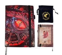 Power Beast Dungeon Cuaderno de Dragon + Bolsa para Dados, Libreta, Compendio, Diario, Agenda, Grimorio, Libro de Magia, D&D, Dungeon Master, Dungeons and Dragons, Dragones y Mazmorras, DND.