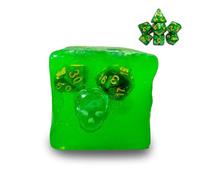 Power Beast Dungeon Cubo Gelatinoso de Jabón con Set de 7 Dados Dungeons and Dragons, D&D, Dungeon Master, Dragones y Mazmorras, DND, D&D 5e, Juegos de rol.