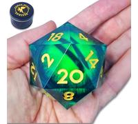 Power Beast Dungeon Dado Gigante D20 de 55mm con Ojo de Dragon Giratorio, Dado Grande para Dungeons and Dragons, Dados Poliedricos, Dados de rol, D&D, Dragones y Mazmorras, DND, Pathfinder.