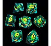 Power Beast Dungeon Set 7 Dados Poliedricos con Ojo de Dragon Giratorio, Set de Dados, D&D, Dungeons and Dragons, Dragones y Mazmorras, Dungeon Master