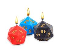 Power Beast Dungeon - Velas de dados poliédricos con forma de dados en forma de cubos, dados poliédricos, velas, D&D, Dungeon Master, Dungeons and Dragons, DND, RPG, 3 unidades