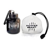 POWER BEAST Recipiente Portatil para Tiza de Magnesio + Bola de Tiza Magnesio de 60 Gr. Contenedor y Embudo Portatil para Chalk, Chalk Ball, Cross Training, Levantamiento de Pesas, Halterofilia