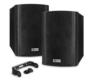 Power Dynamics BC40V Pareja de Altavoces para Exterior/Interior, instalación línea 100V o 8 Ohmm, woofer de 4" 100W - IPX5, Aptos para Intemperie como un jardín o terraza, Color Negro