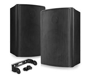 Power Dynamics BG050 Conjunto Altavoces Interior/Exterior 5,25" 120W 8 ohmios 2 vías, Resistentes a la Intemperie IP65, Rejilla y Soportes de Aluminio, Color Negro (2 Unidades)