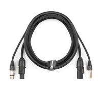 Power Dynamics Connex CX07-05 Cable combinado PowerCON TR y DMX XLR 0,5 m | Alimentación y señal DMX en un solo cable, IP65, conexión en cadena, hasta 16 A