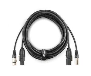 Power Dynamics Connex CX07-10 - Cable combinado DMX XLR 3 pines y Powercon de señal y alimentación, IP65, para efectos LED, cabezas móviles y wash de pared, todo en un solo cable de 10 metros