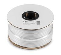 Power Dynamics Connex RX10W Cable de altavoz de 50 metros 2x 1,5 mm en Blanco, ideal para sistemas de megafonía de 100 voltios, cableado de instalacion para altavoces, Potencia máx. de 15 A