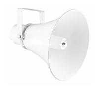 Power Dynamics HSR30 - Altavoz de bocina 30W Interior/Exterior Color Blanco | Sistema 100V incorporado, apto para intemperie, fácil de instalar, montaje óptimo, para hoteles y locales comerciales