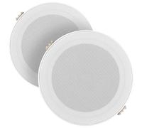 Power Dynamics MSLP50 Altavoces de Techo Marinos Resistentes al Agua - 5" 80W, Altavoz de Techo con clasificación IP, Altavoz de Ducha para Cocina y Techo, Doble Cono, diseño sin Borde de Perfil bajo