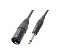 Power Dynamics PD Connex Cable de señal flexible con conectores de calidad jack mono de 6,3mm y XLR macho, brida incluida, cable de audio con longitud de 3 metros, color negro