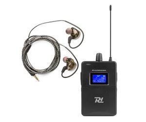 Power Dynamics PD PD810R Receptor de petaca para el Sistema de Monitor de oído inalámbrico PD810, UHF PLL, 50 m de Alcance, 15 Canales, Pantalla LCD, Ideal para músicos Profesionales y Artistas