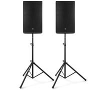 Power Dynamics PD415A - Juego de altavoces con soporte (2800 W, DSP, biamplificador, Bluetooth, XLR, RCA, altavoz de 15 pulgadas, con soportes, juego de altavoces estéreo, sistema PA, altavoces