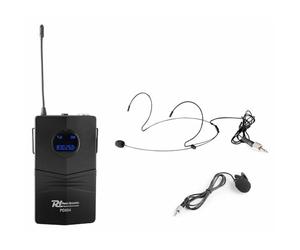 Power Dynamics PD504BP Petaca Transmisora para Micrófonos Inalámbricos de Serie PD504, con Microfono Solapa Color Negro y Micrófono de Diadema Color Beige Incluidos, Petaca para Micro Inalambrico