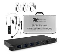 Power Dynamics PD524B Sistema UHF con 4 petacas