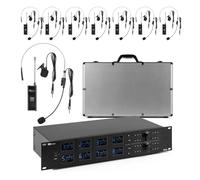 Micrófonos Centrales 8x UHF Cabeza/Lavalier 100 Canales Inalámbricos (PD528B) - Power Dynamics